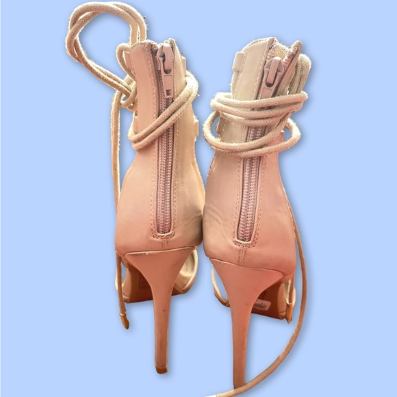 Shoe Republic LA Nude Lace Up Heels - Picture 3 of 4